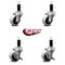 Service Caster 2 Inch Thermoplastic Wheel 1-1/8 Inch Expanding Stem Caster Set with 2 Brakes SCC-EX05S210-TPRS-118-2-SLB-2 - alternate 2